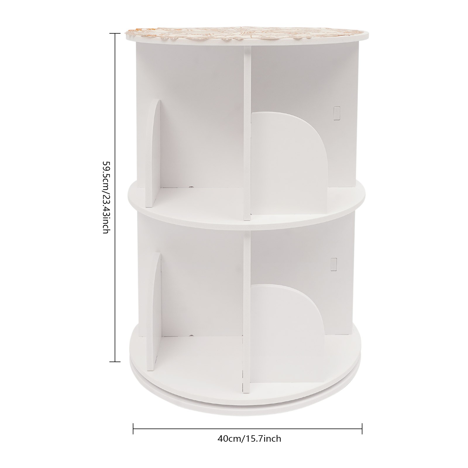 360° 2-Layer Rotating Bookshelf Bookcase,Freestanding Storage Shelf Display Rack