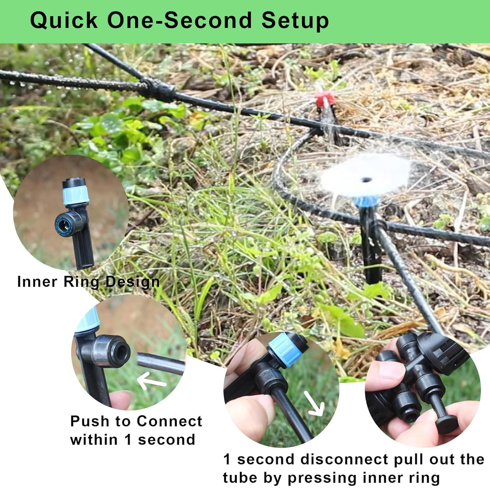 250FT Drip Irrigation Kit – 2026 New Quick-Connect Micro Irrigation System with
