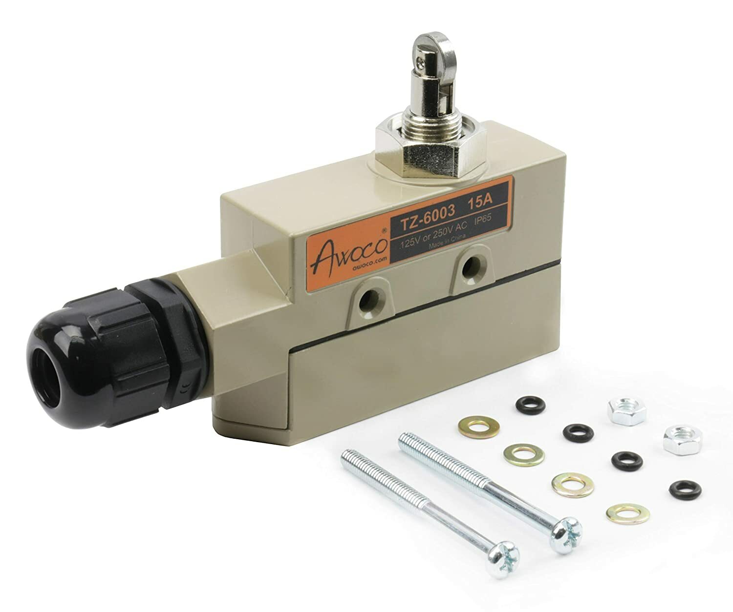 Awoco TZ-6003-15A Door Micro Switch with Cross Roller Plunger for Air Curtains