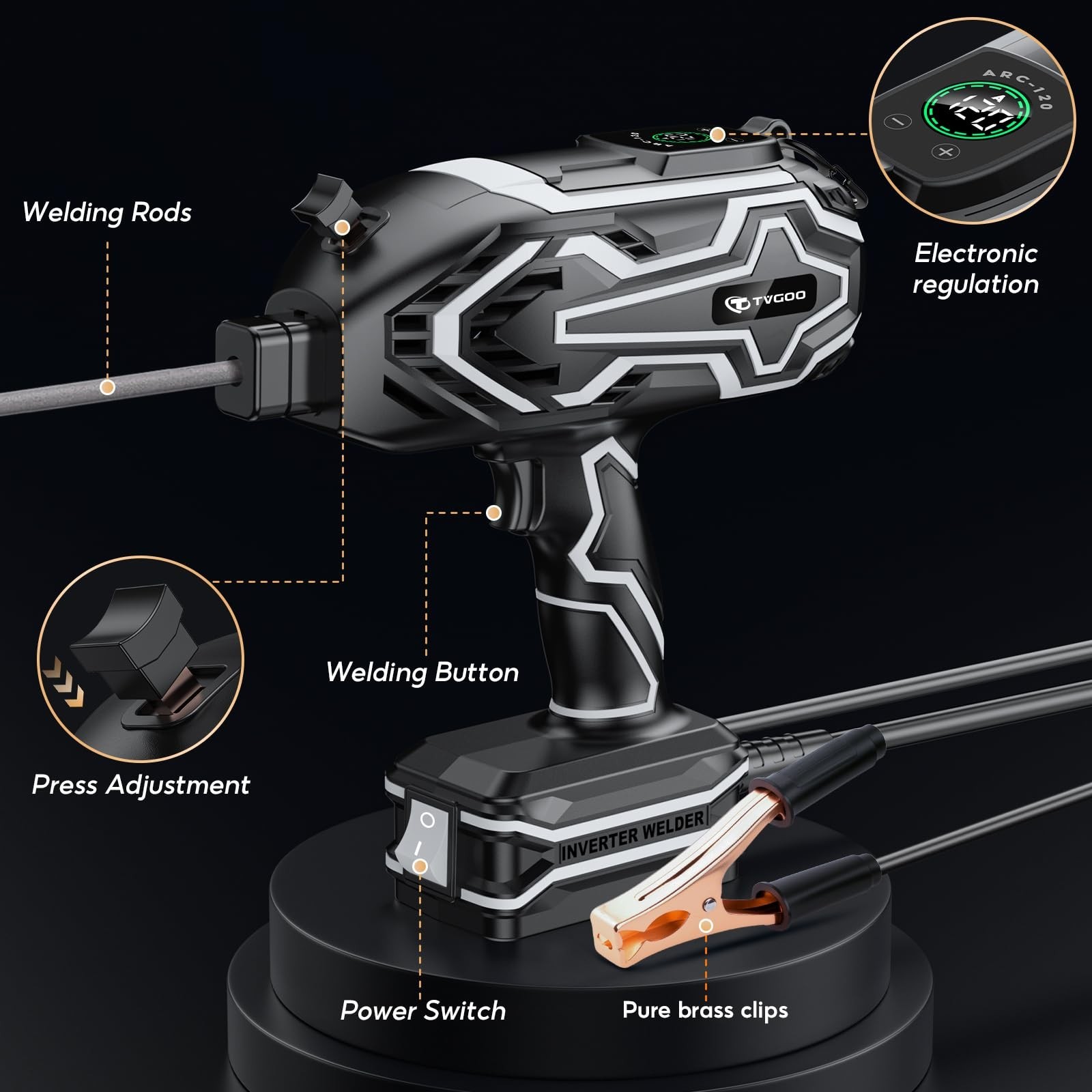 Portable Handheld Welding Machine - Digital Display & Memory Function, 120A 1...