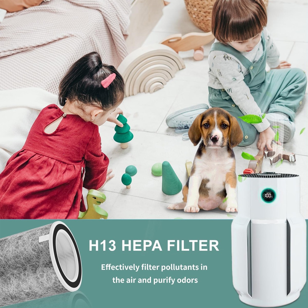 1 pcs HP202 Replacement Filter Compatible with Shark Air Purifier HE2FKBASMB