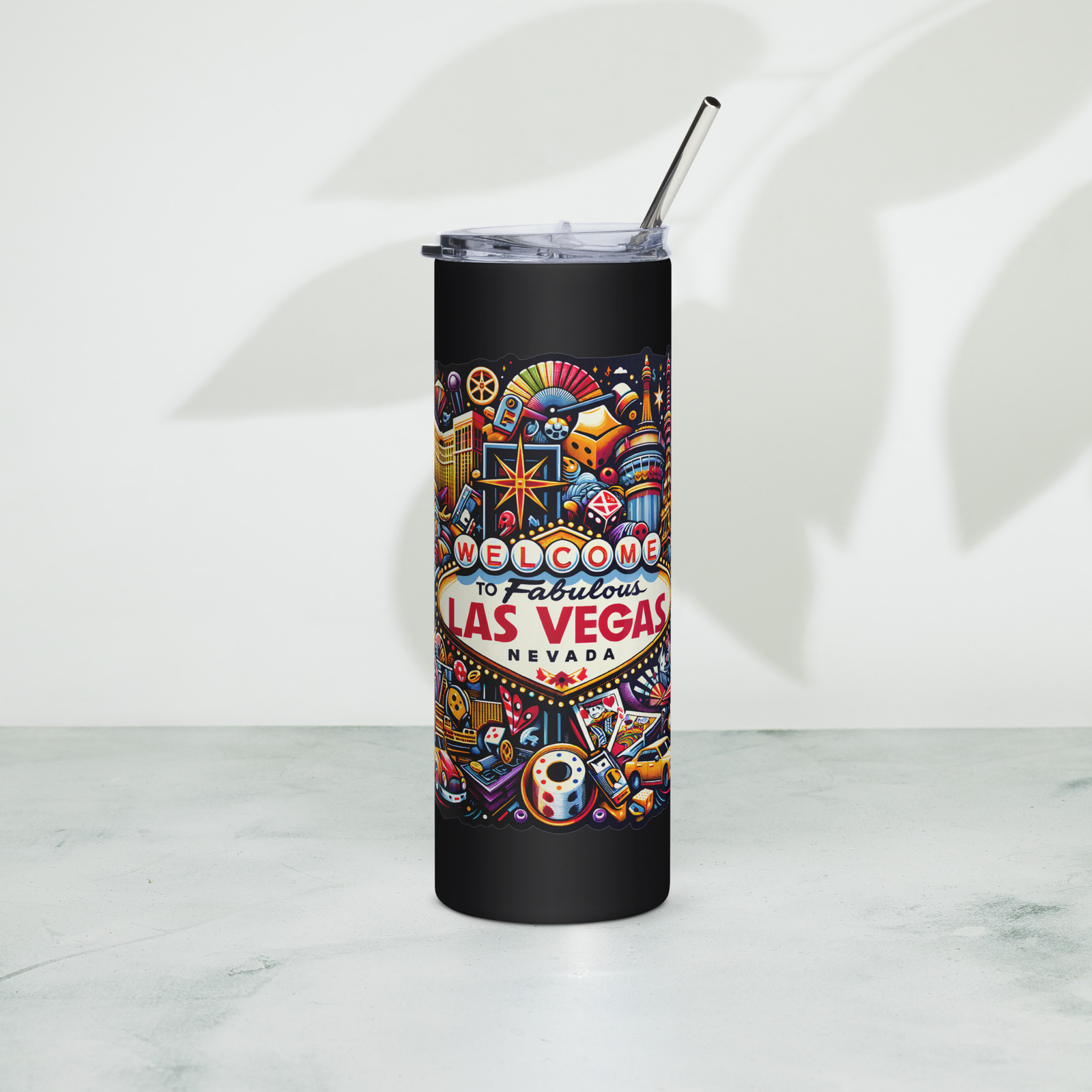 Las Vegas Bling Nevada Tumbler | Skinny Tumblr (Steel)