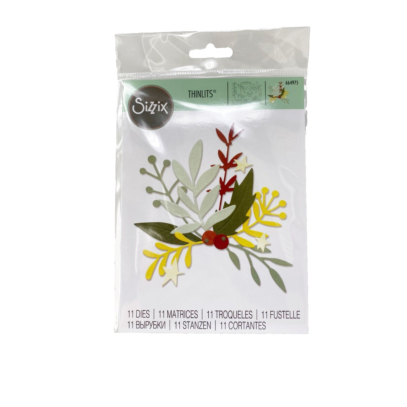 Sizzix Thinlits Buds & Branches Metal Cutting Dies Christmas Holiday 664975 NEW