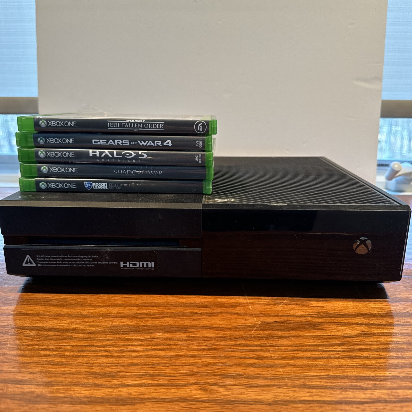Microsoft Xbox One Model Console Black w/ Power Supply & 5 Games UNTESTED