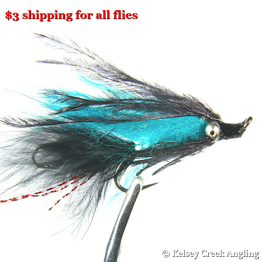 6-Pack Black & Blue Weighted Intruder, Salmon Steelhead