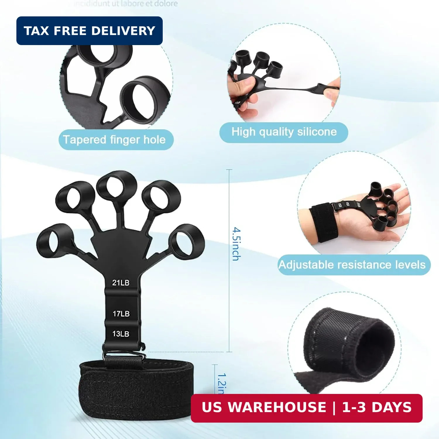 5 PCS Grip Strength Trainer Kit, Hand Gripper Strengthener, Forearm Strengthener