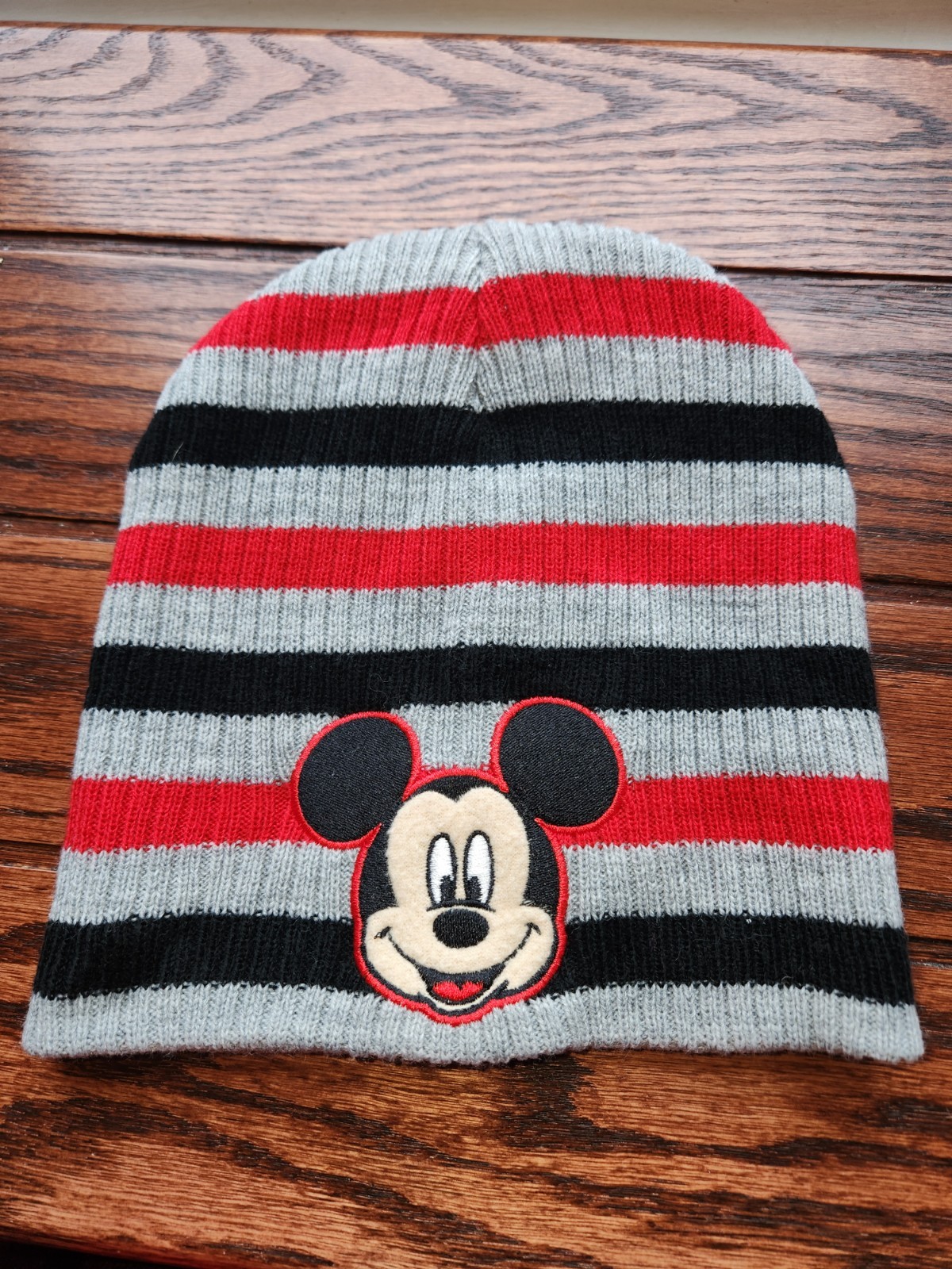 Boys 2T to 5T Mickey Mouse Beanie Hat Disney Multicolored Striped Knit