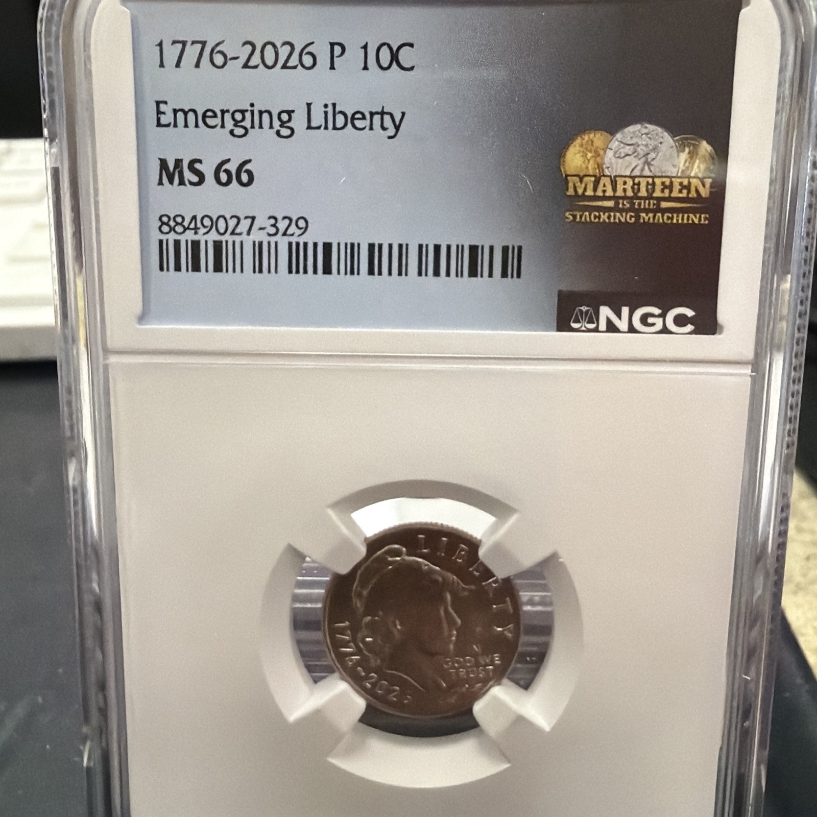 2026-P 10C Emerging Liberty Roosevelt Dime Silver .999 NGC MS66
