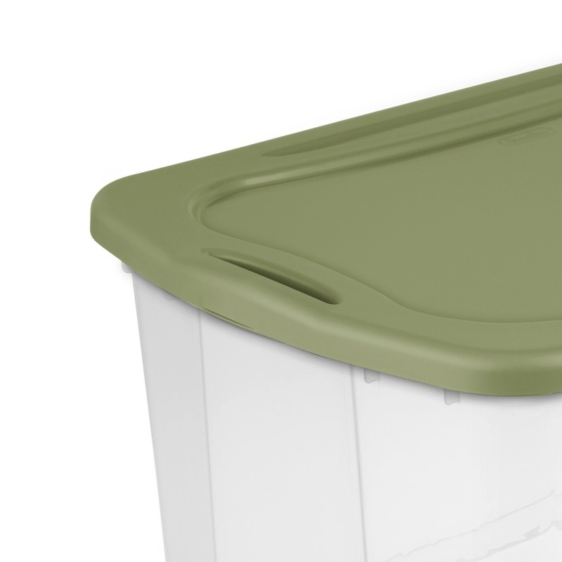 Carry Clear Storage Bin Stackable Plastic Container W/ Grip Handles New