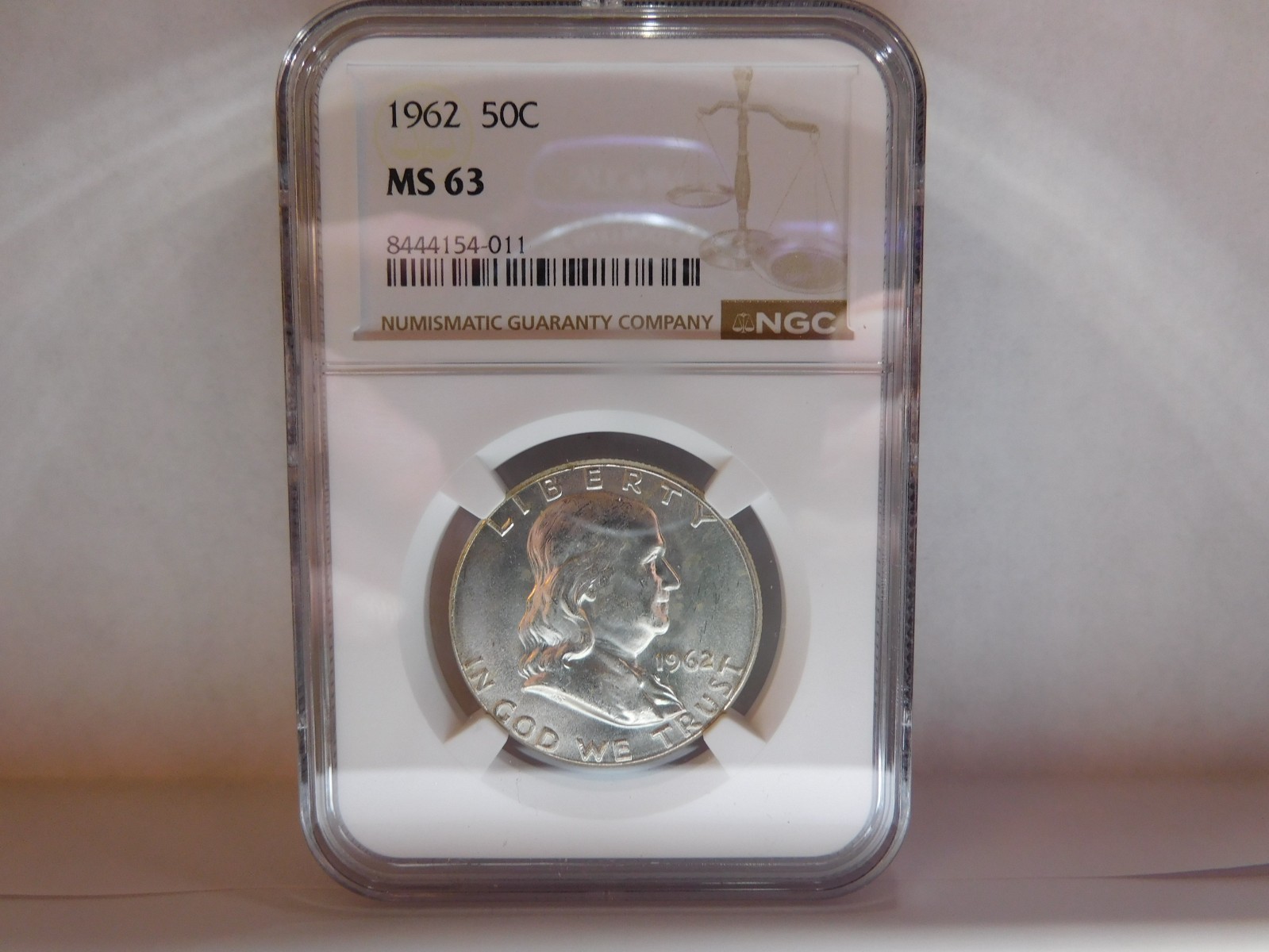 1962 FRANKLIN HALF DOLLAR NGC MS 63 Beautiful Deep Lustrous Coin