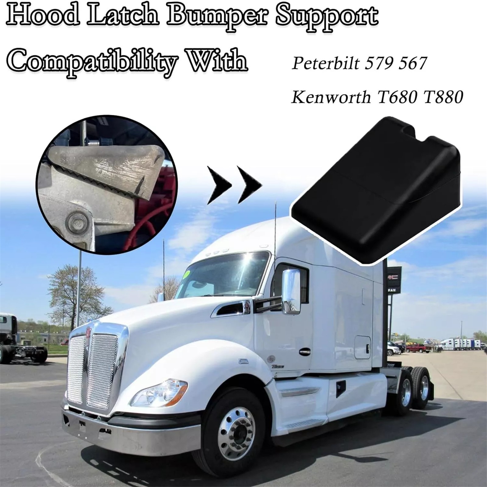 For Peterbilt 567 579 Kenworth T880 T680 Hood Bumper Support L85-6081 2pcs
