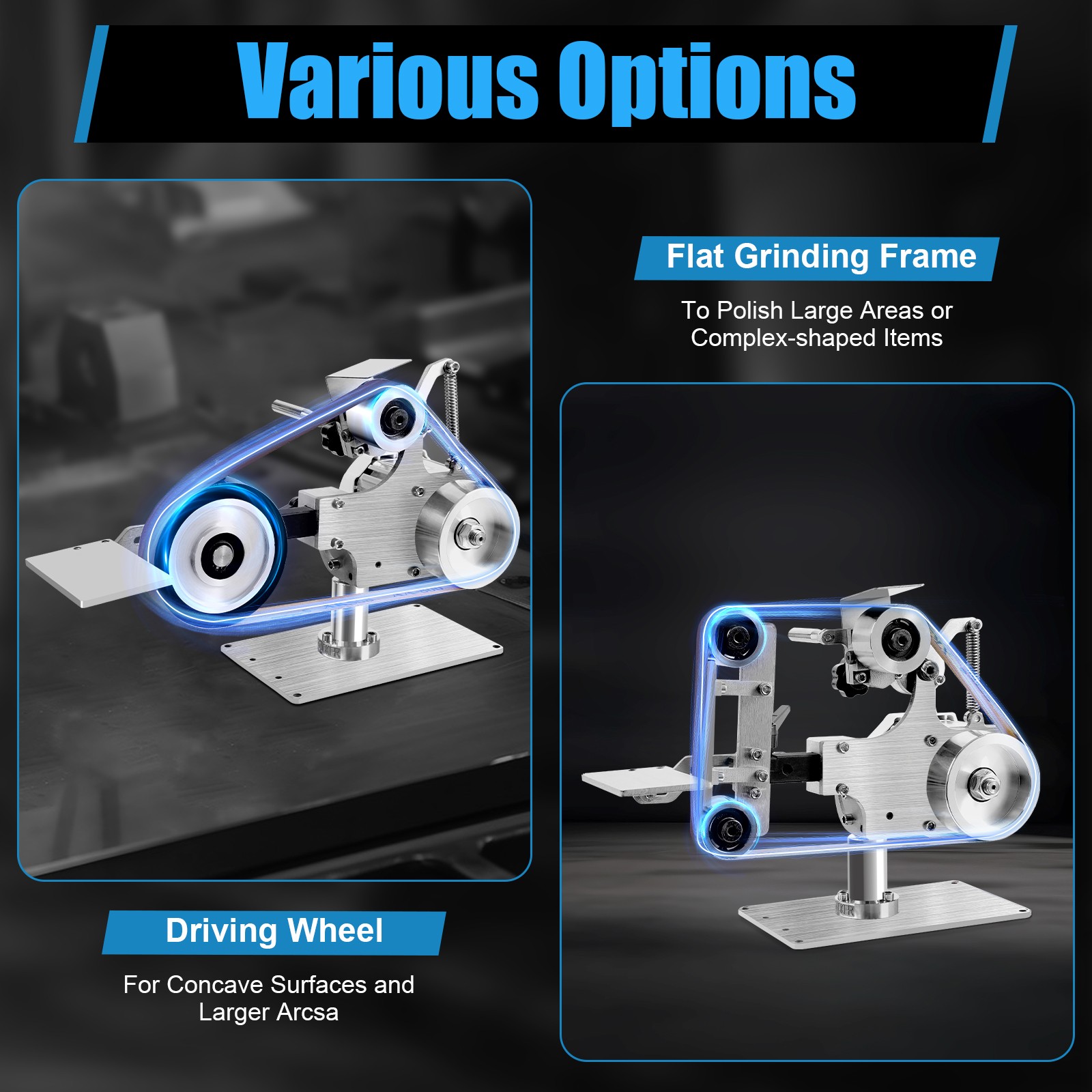 Belt Sander Bench Grinder Knife Sharpener with Large Table Polishing Sander