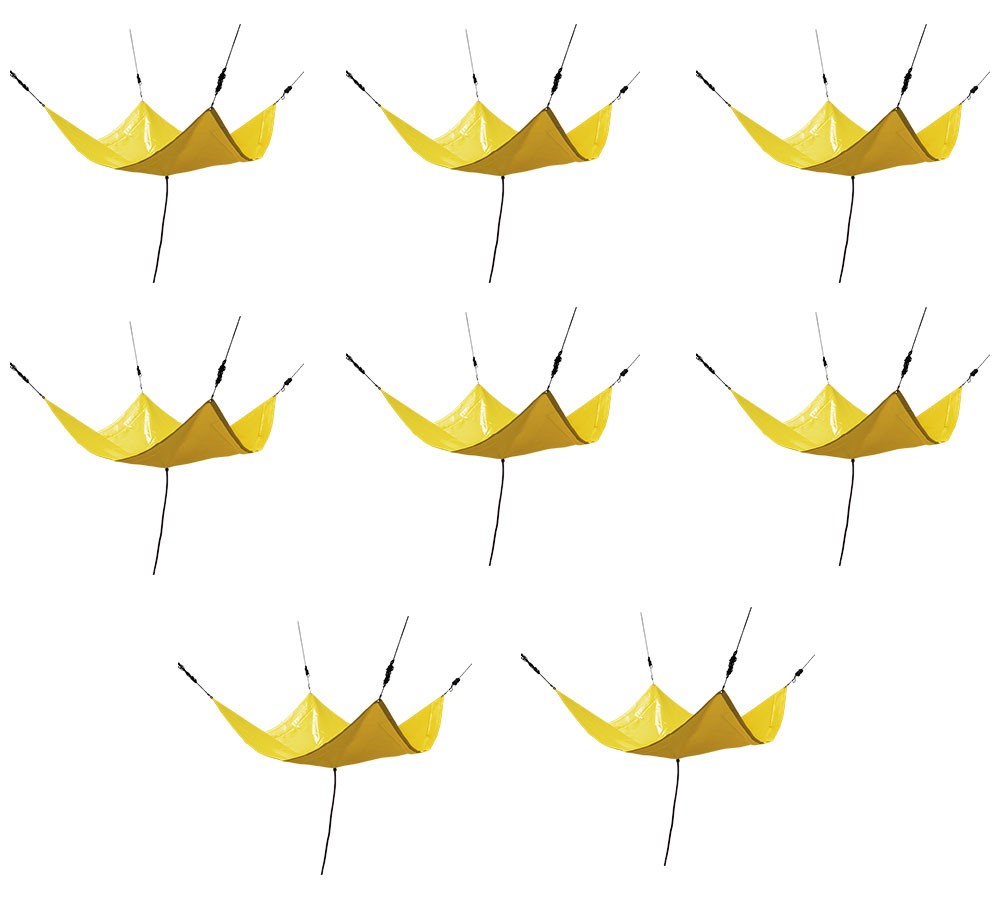 8PK 3'x3' Roof Ceiling Leak Diverter Drain Tarp Kit - Yellow Roof w/Drainage