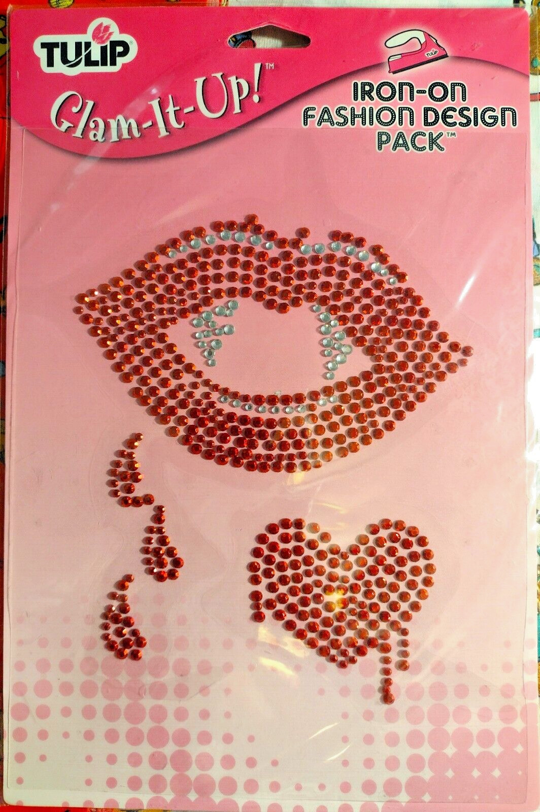 VAMPIRE MOUTH Iron On APPLIQUE,Red Lips,Blood Drops,Bleeding Heart,Crystal Teeth