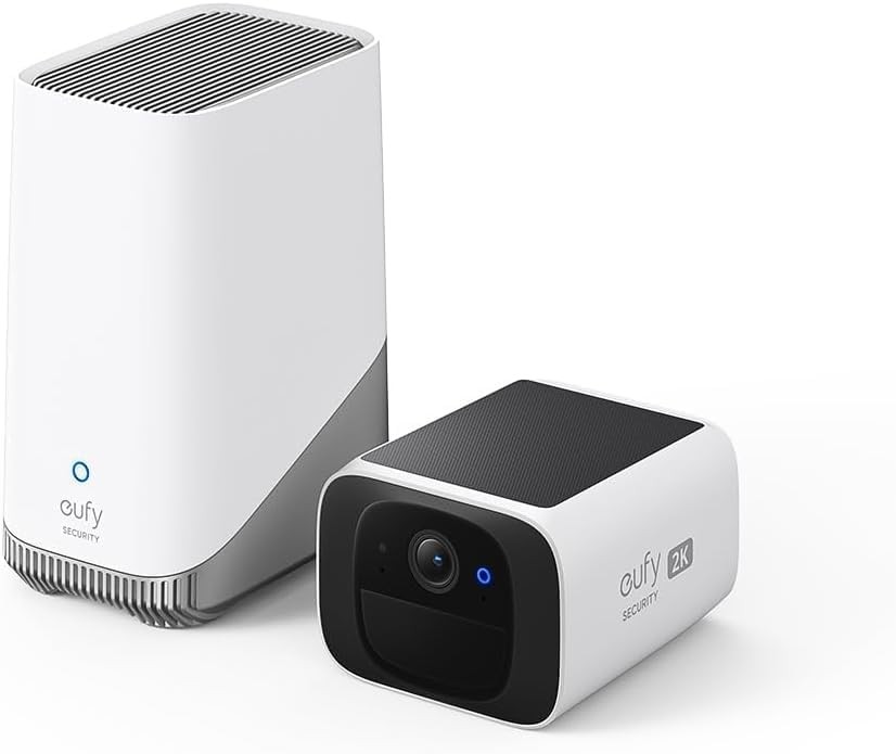 eufy Solar Security Wireless Outdoor Camera SoloCam S220 2K Wi-Fi & HomeBase 3