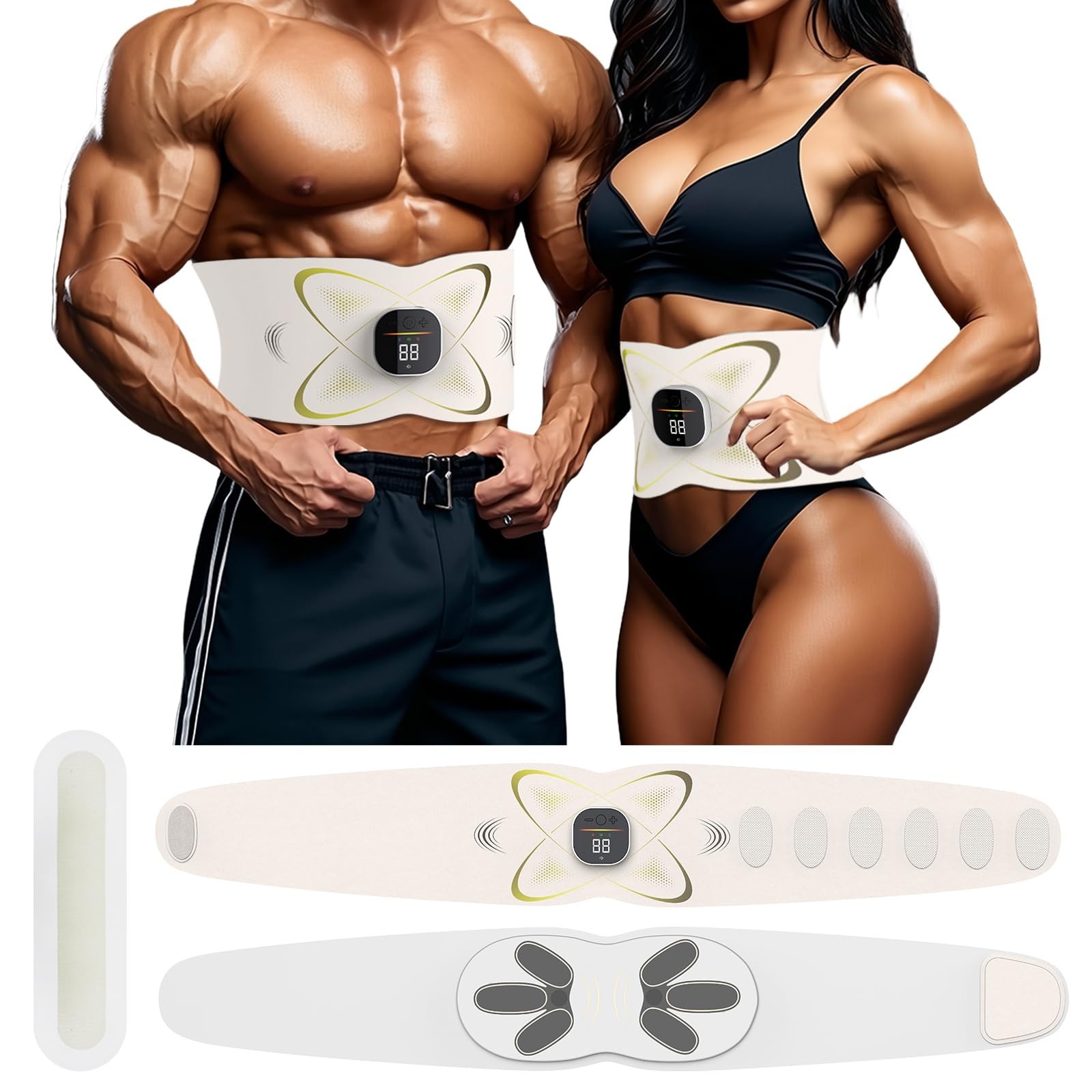 Abs Sculptor, Ab Toning Belt with Heating Pad for Stomach Cellulite Removal F...