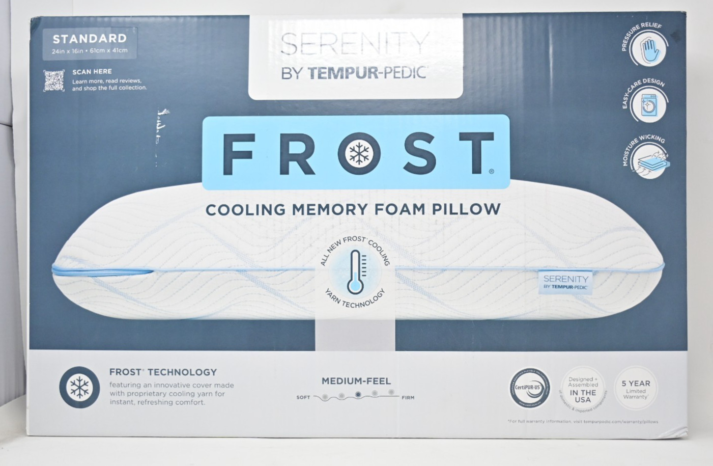 Serenity by Tempur-Pedic Frost Cooling Memory Foam Pillow
