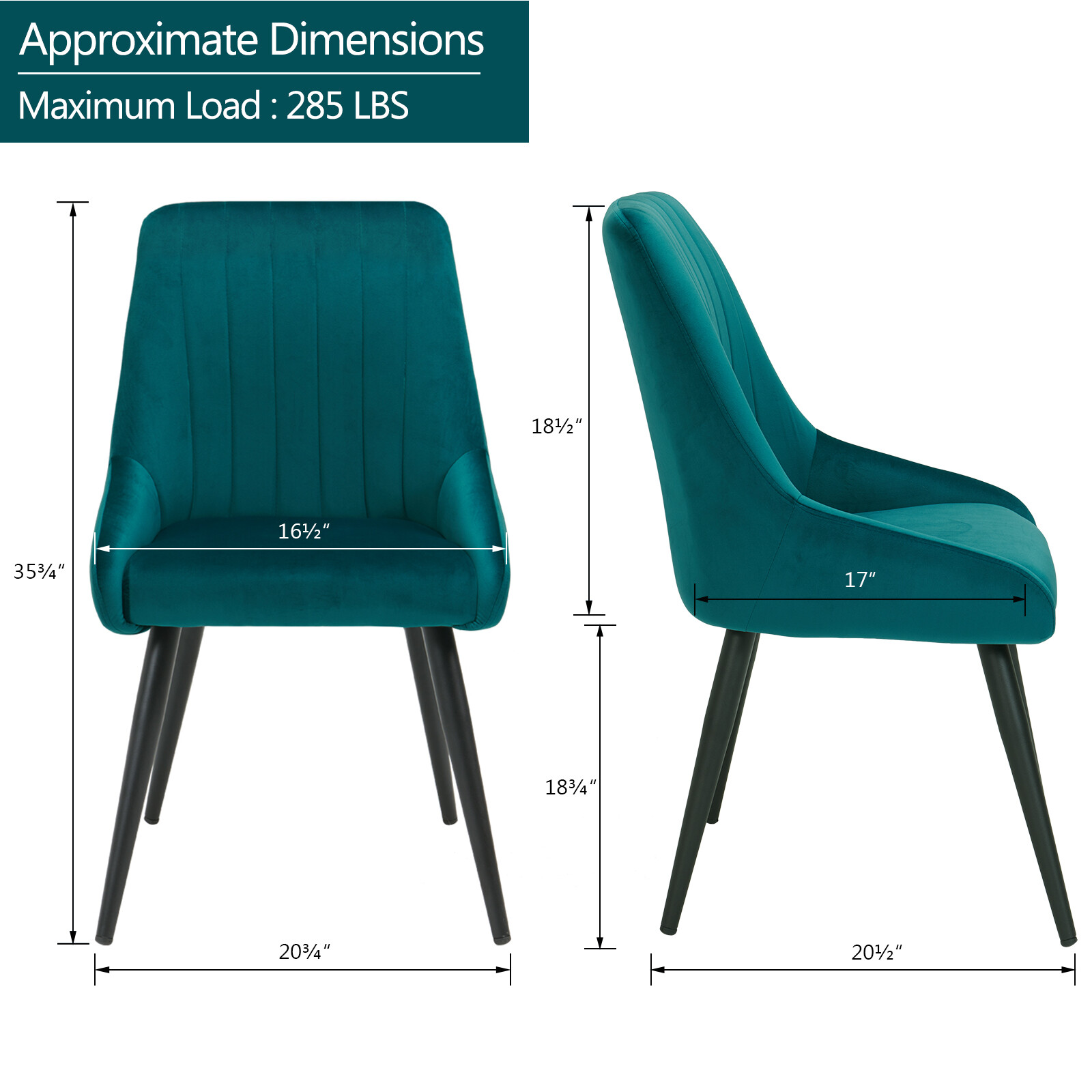 Duhome Accent Chairs Modern Upholstered Velvet For Living Room Set of 2