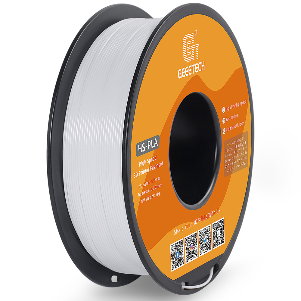 Geeetech 3D Printer HS-PLA White Filament 1.75mm 1KG Per Roll Consumables US New