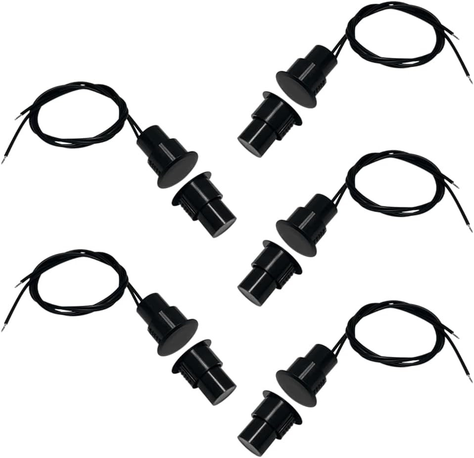 5 Sets of 3/4" Flush Mounted Magnetic Door Alarm Switch Sensors NC Type