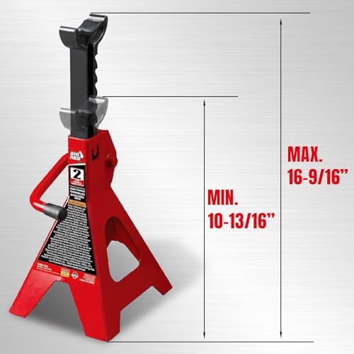 Torin Steel Jack Stands: 2 Ton (4,000 lb) Capacity, 1 2 ton Red Basic Style