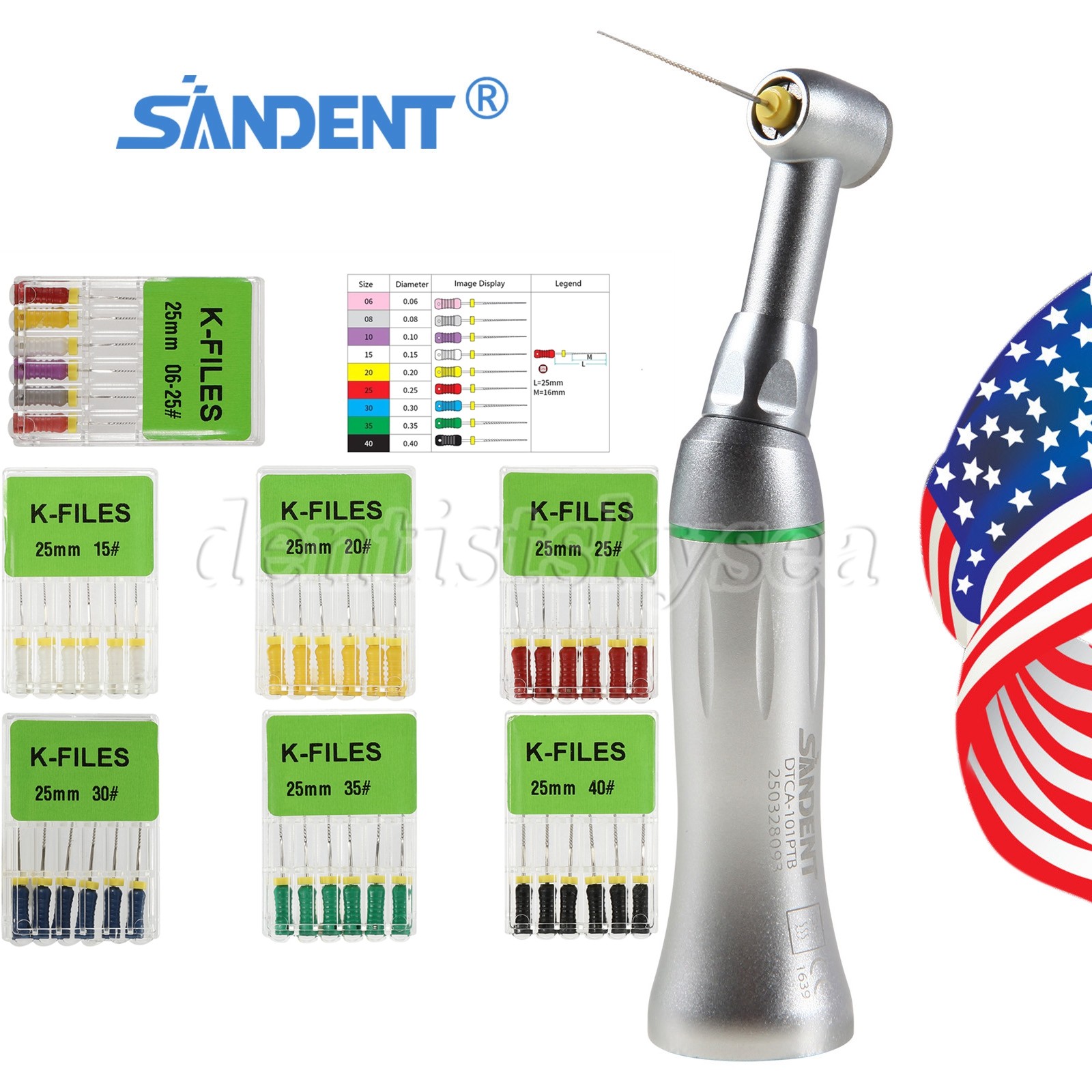 Dental 10:1 Endo Contra Angle Handpiece Reciprocating / Files Hand 25mm K-File Y