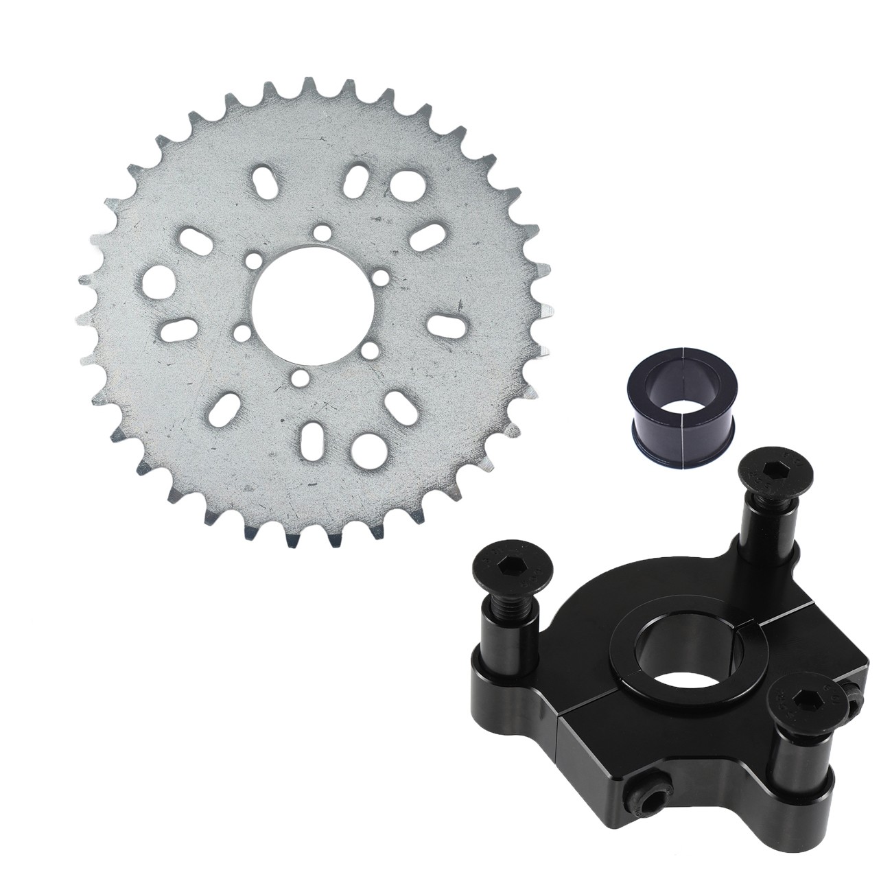 35T Sprocket 1.5"/1" CNC Black Adapter For 49 66 80cc Motorized Bike 415 Chain