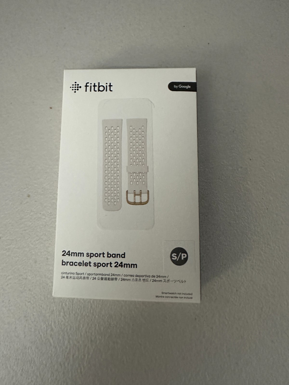 Fitbit Versa 3, Versa 4, Sense, Sense 2 Sport Band - White / Gold - Small