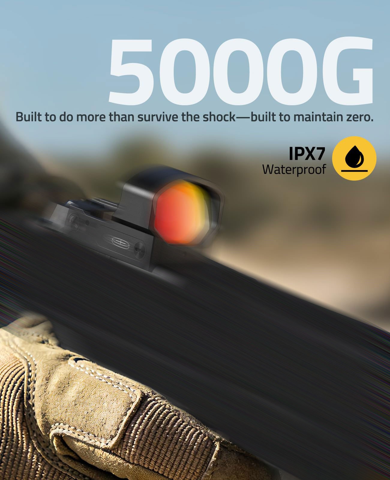 Auto-Brightness Compact Red Dot Sight Multi-Reticle Motion Awake RefIex Sight US