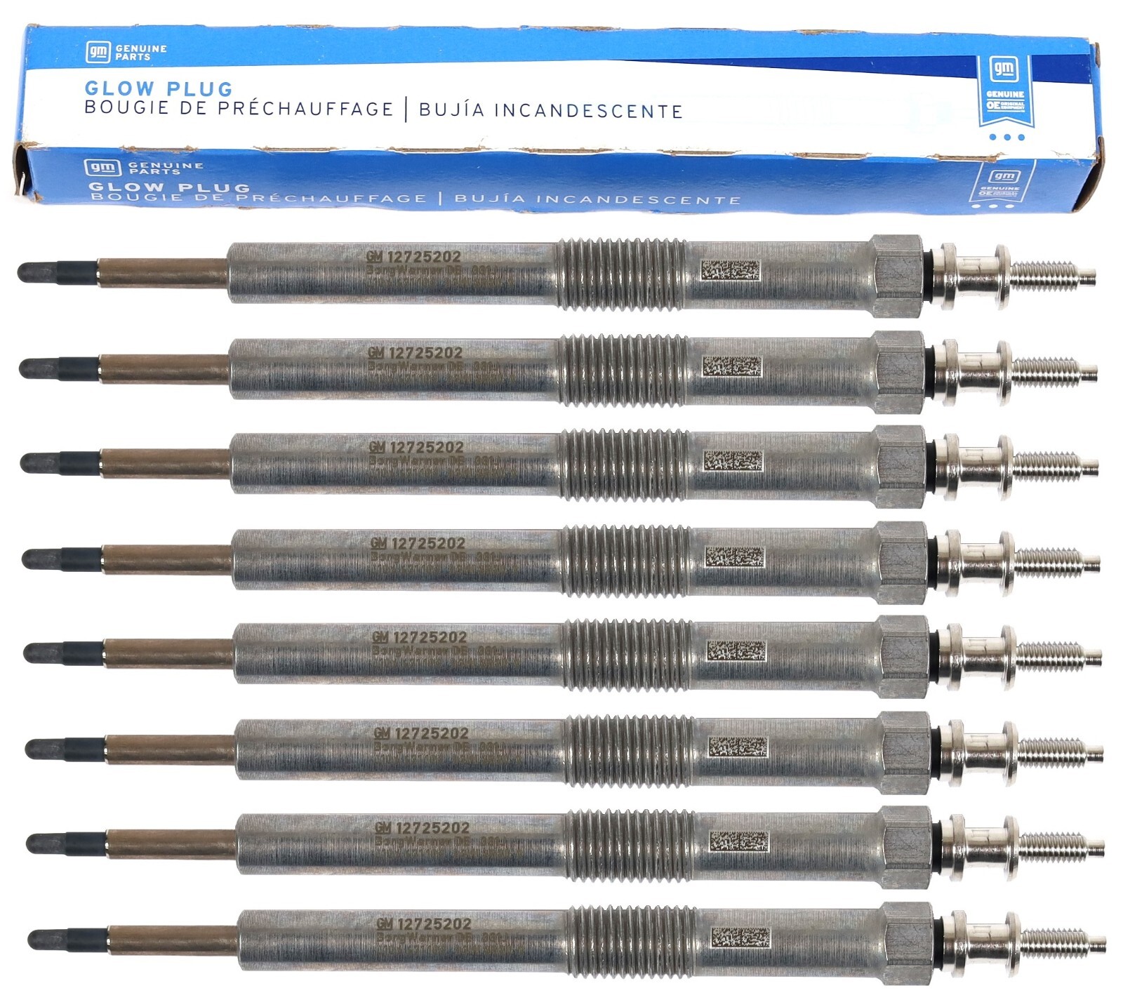 2017-2023 Chevy GMC L5P Duramax Diesel Glow Plugs Set of 8 OEM GM 68G / 12725202
