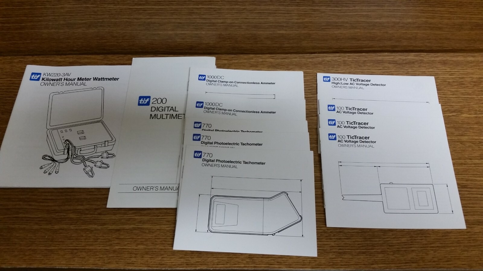 Lot of 12 Original Manuals for TIF Multimeter,TicTracers, Wattmaster, Photo Tach