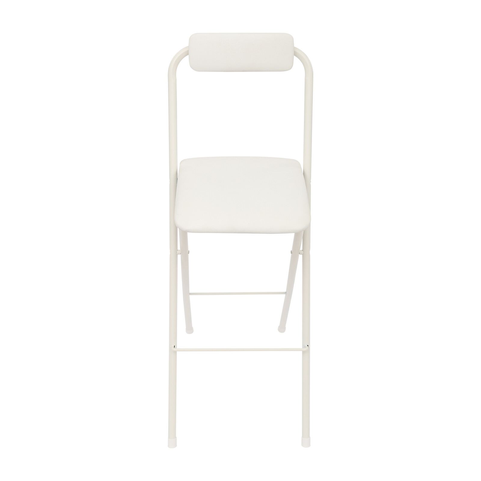 White Foldable Bar Chair, Tall Folding Chair, Folding Stool, Load Capacity 125kg