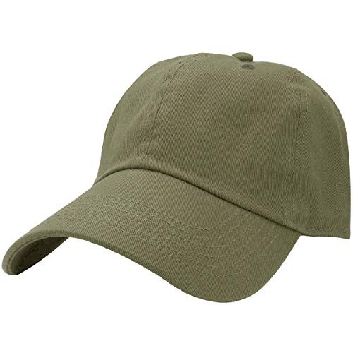 Classic Baseball Cap Dad Hat 100% Cotton Soft Adjustable One Size Army Green