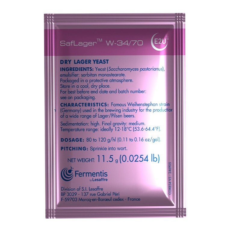 Fermentis Saflager W34/70 Dry Beer Yeast - 11.5g