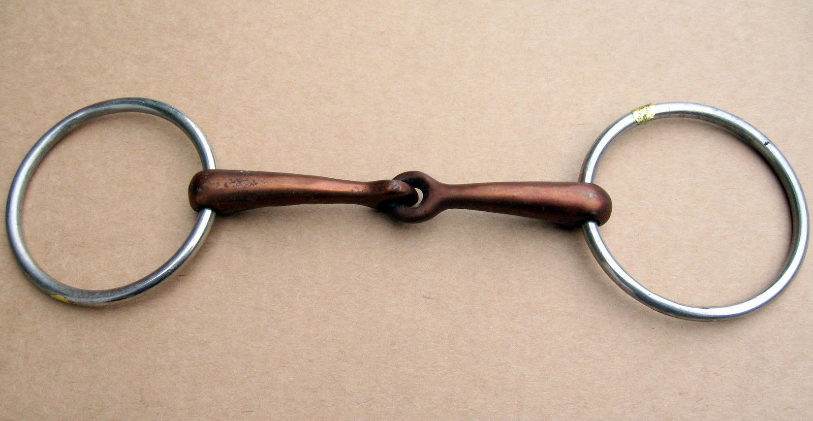 Water Snaffle Sweet Iron Broken Copper With Stainless Steel Rings 13.5cm No. 12