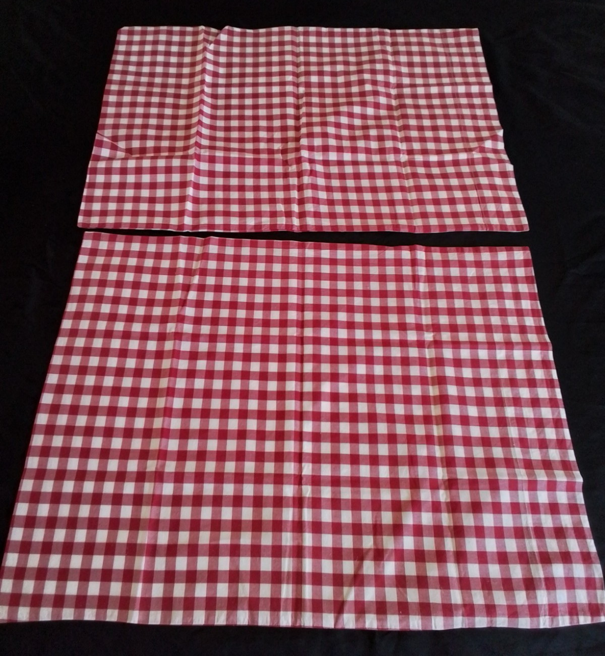 Pottery Barn Kids Red White Gingham Standard Sham Pair Organic Cotton Plaid