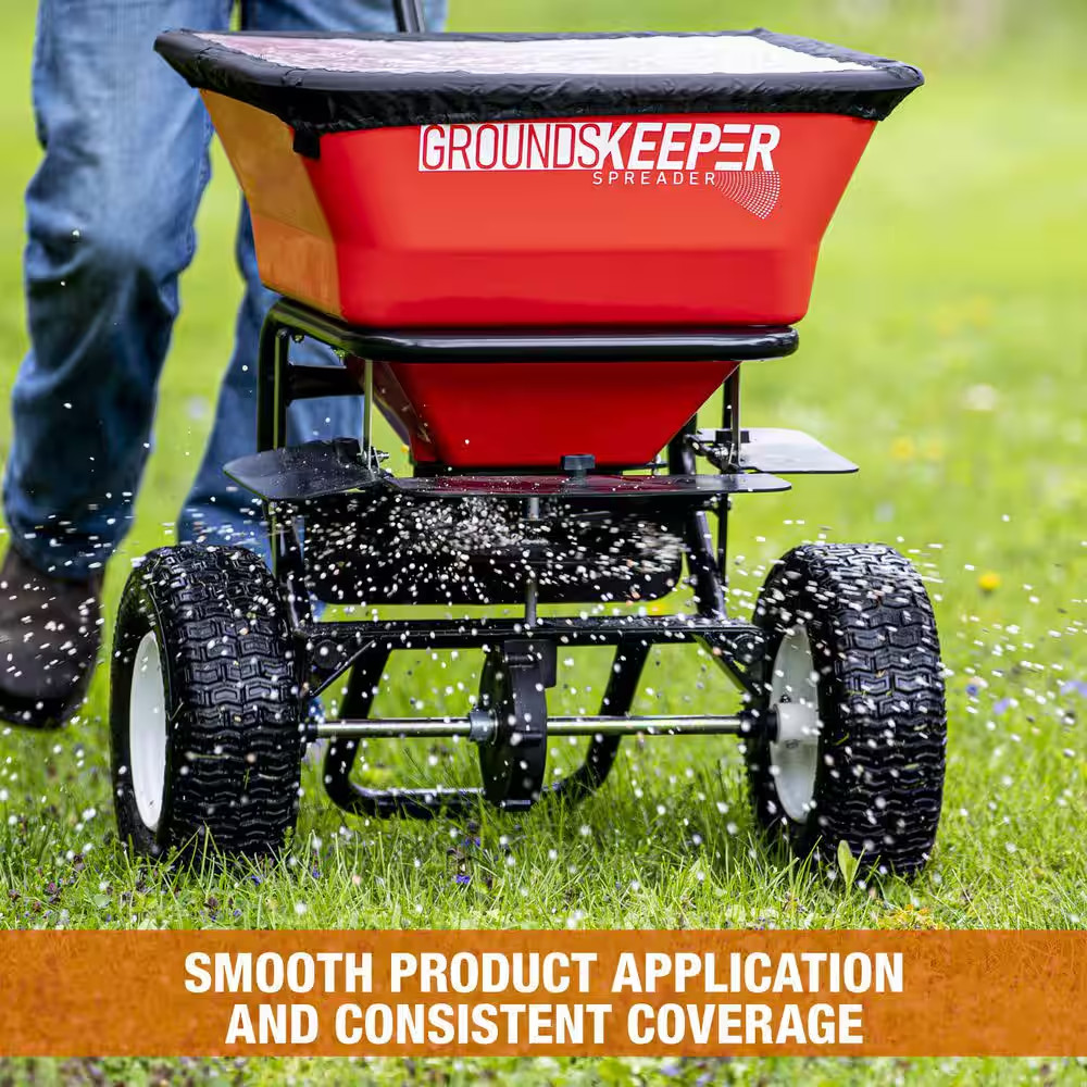 100 Lbs. Capacity Grounds Keeper All-Seasons Walk behind Broadcast Spreader for