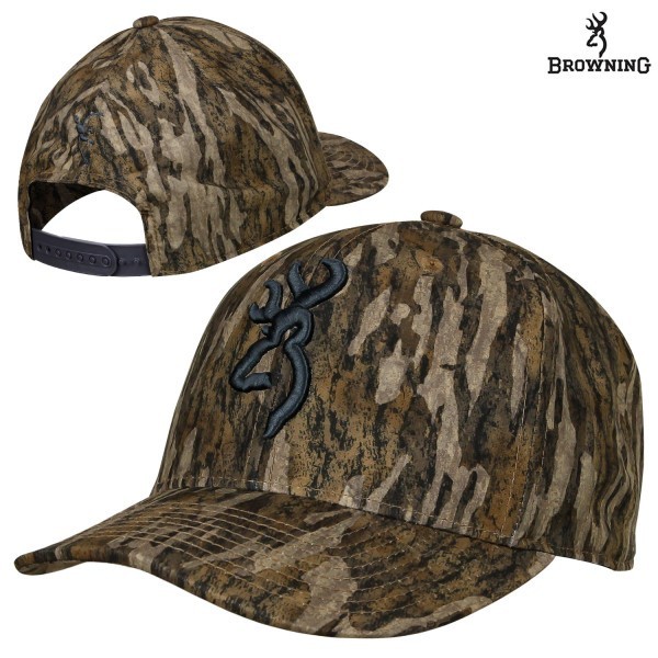 Browning Buckmark Logo Camo Cupped Up Hat- Color MOBL Hunting Cap - NEW!