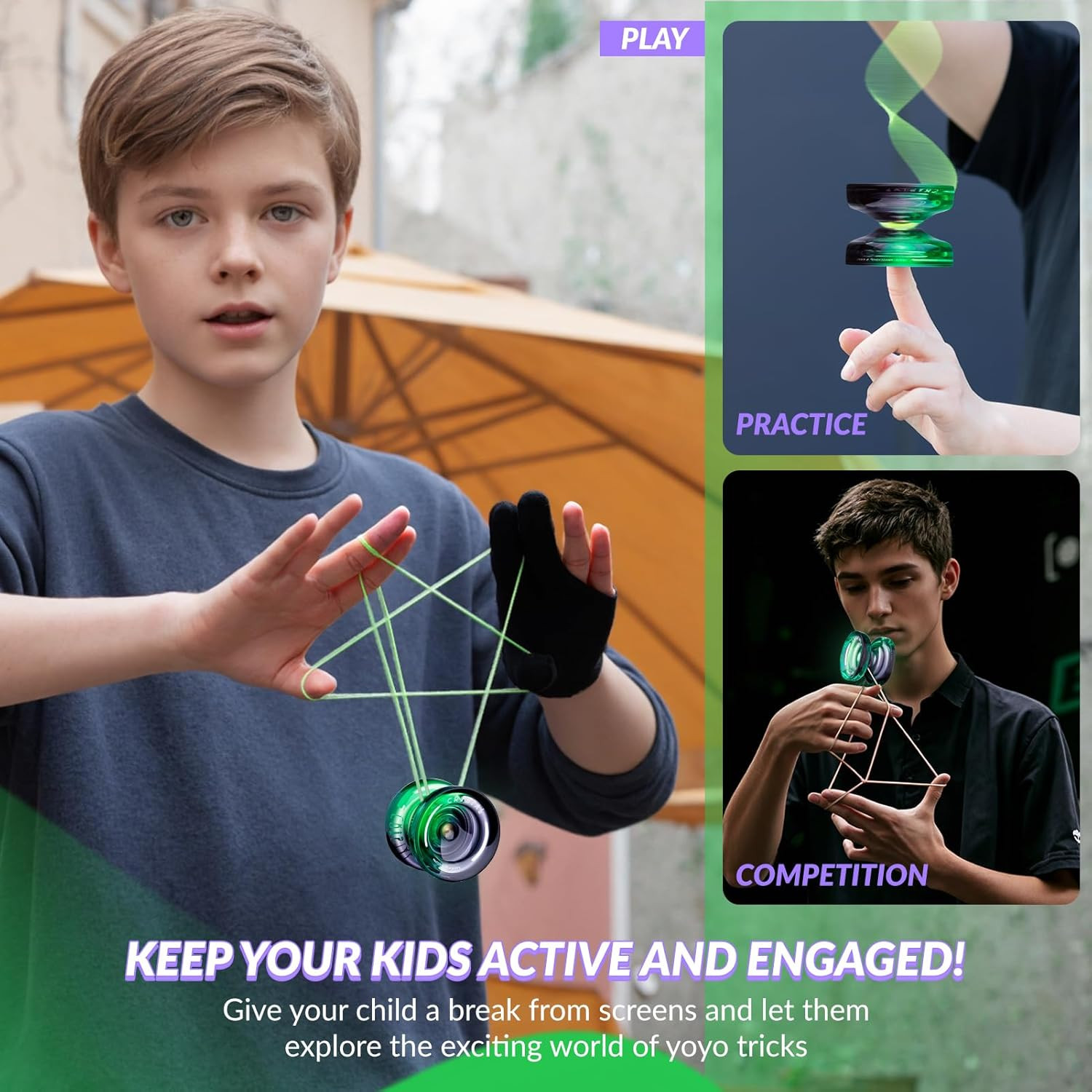 Yoyo K2 Crystal - Professional Responsive Yoyo for Kids Beginners, Dual Function