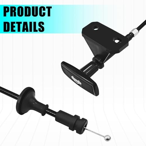 Hood Release Cable with Pull Handle, Replacement for No.14039963 for Black