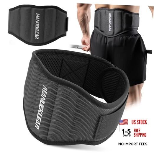 MANUEKLEAR Gym Weight Lifting Belt Weight Lifting Workout L（34-40 inches) Black