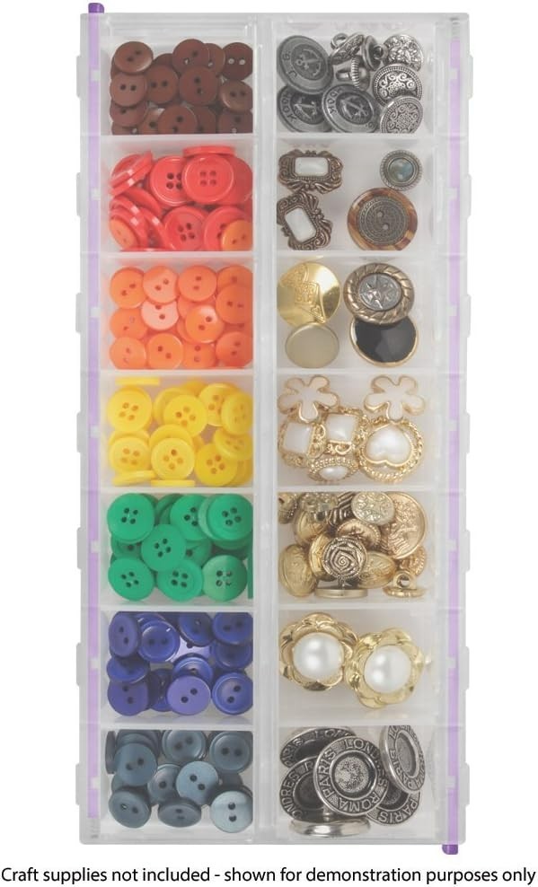 14-Compartment Locking Craft Organizer - Portable Clear Plastic Storage Solution