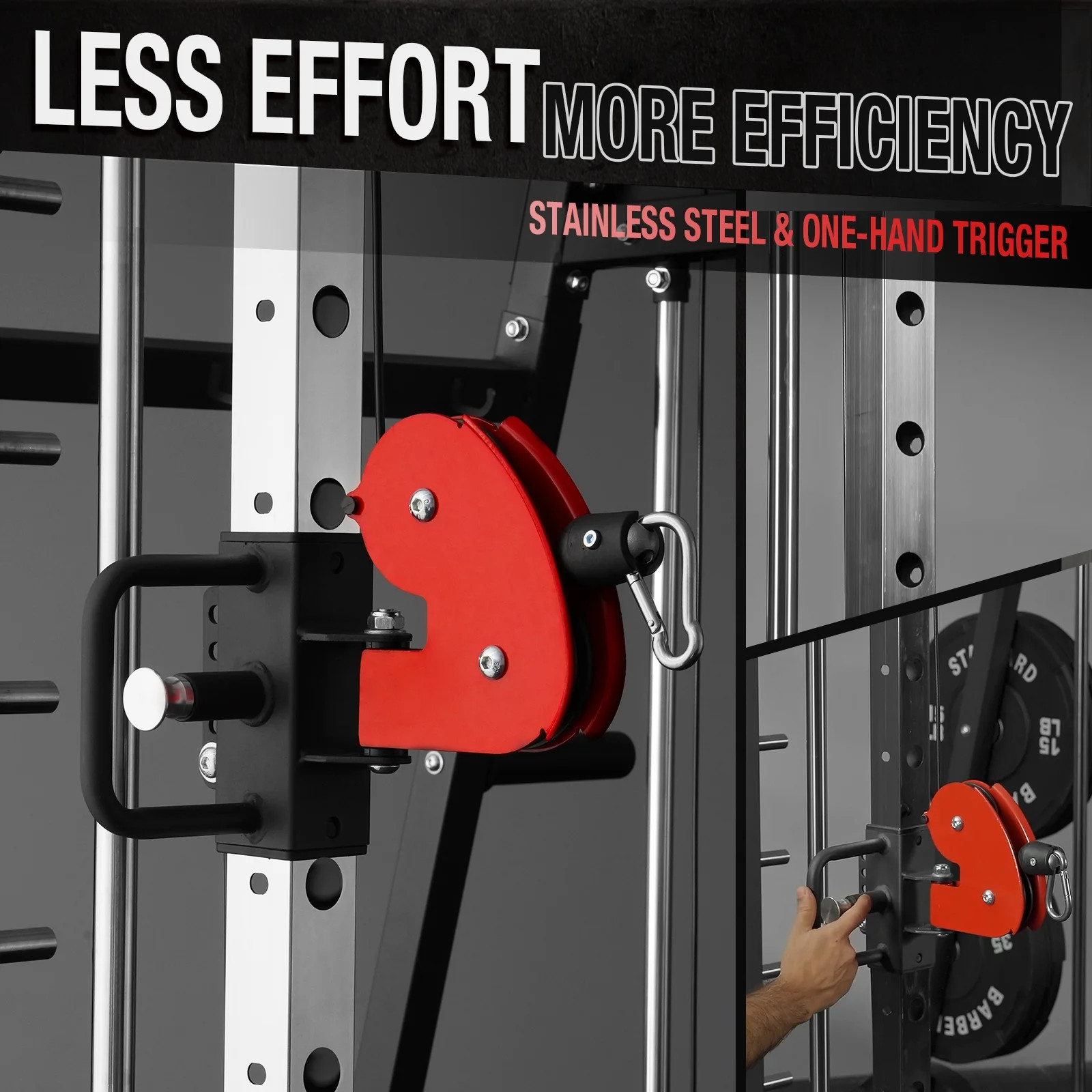 Smith Machine Home Gym, 2200 Lbs Power Rack Cage with Cable Crossover, Smith ...