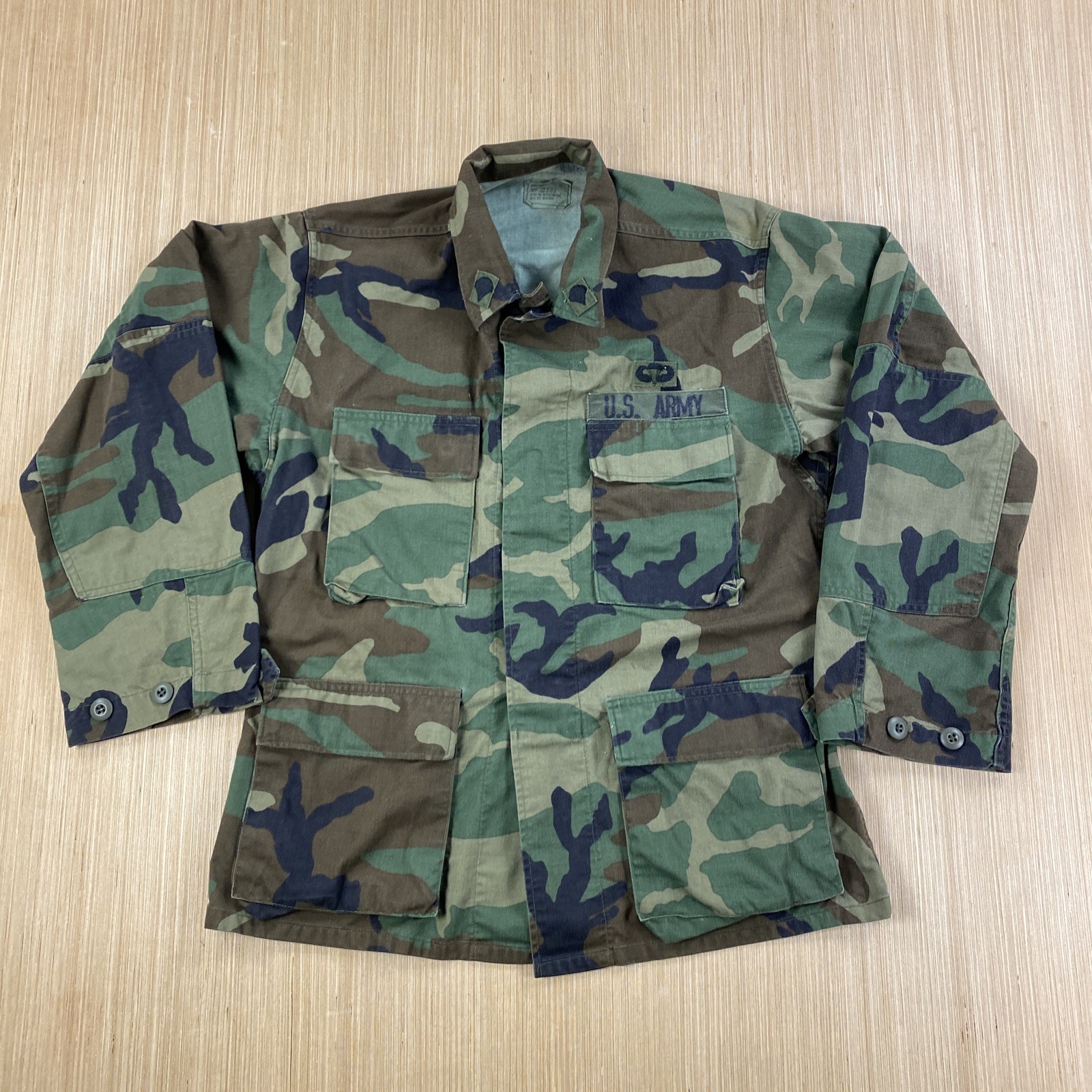 USGI Coat Mens Small Short Green Camouflage Camo Coat Combat Woodland Army