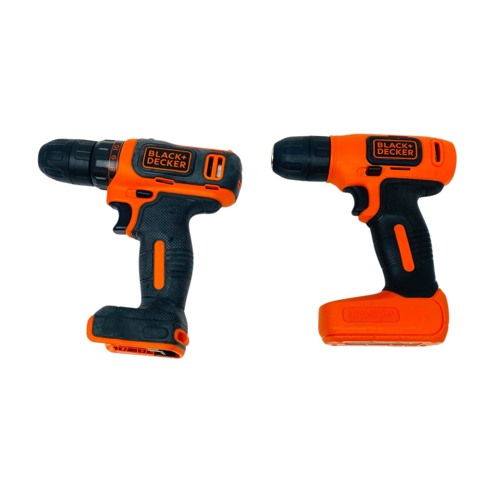 Black & Decker Lot of 2 Cordless Drills BDCDD12 12V and BDCD8 8V Tools Only