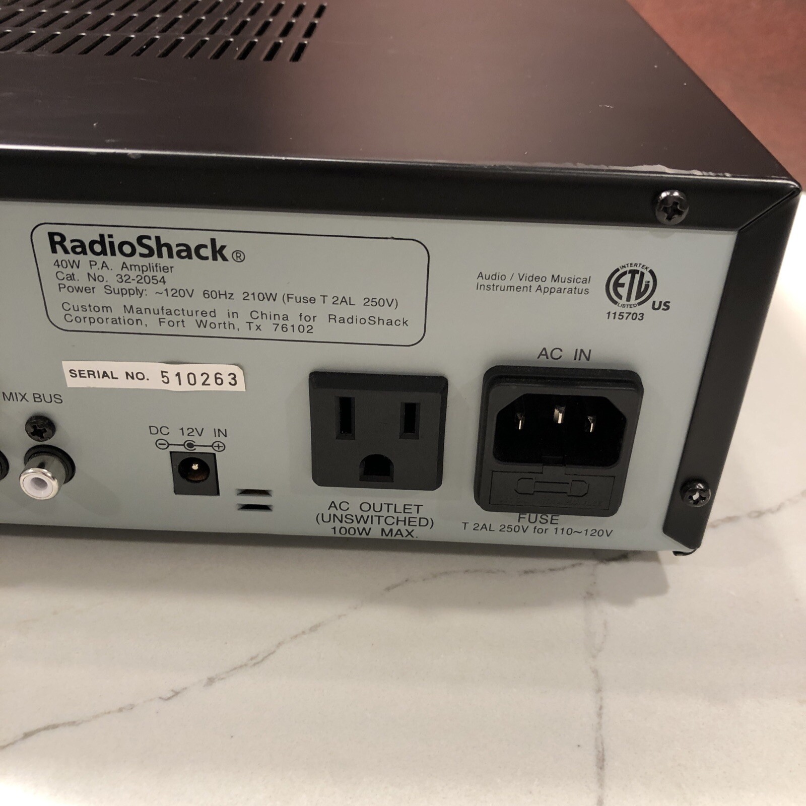 Radio Shack PA Amplifier 40 Watt Tone control 32-2054