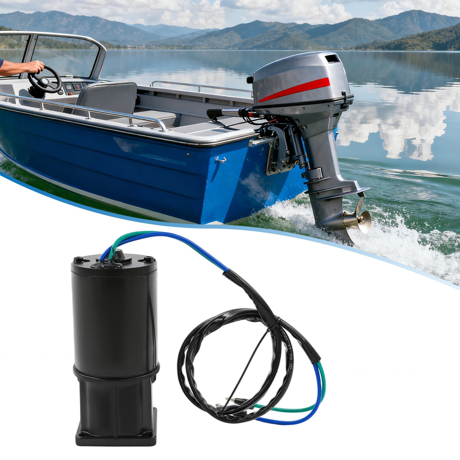 240W Outboard Tilt Trim Motor Replacement Tilt Trim Motor for Outboard Motor 12V