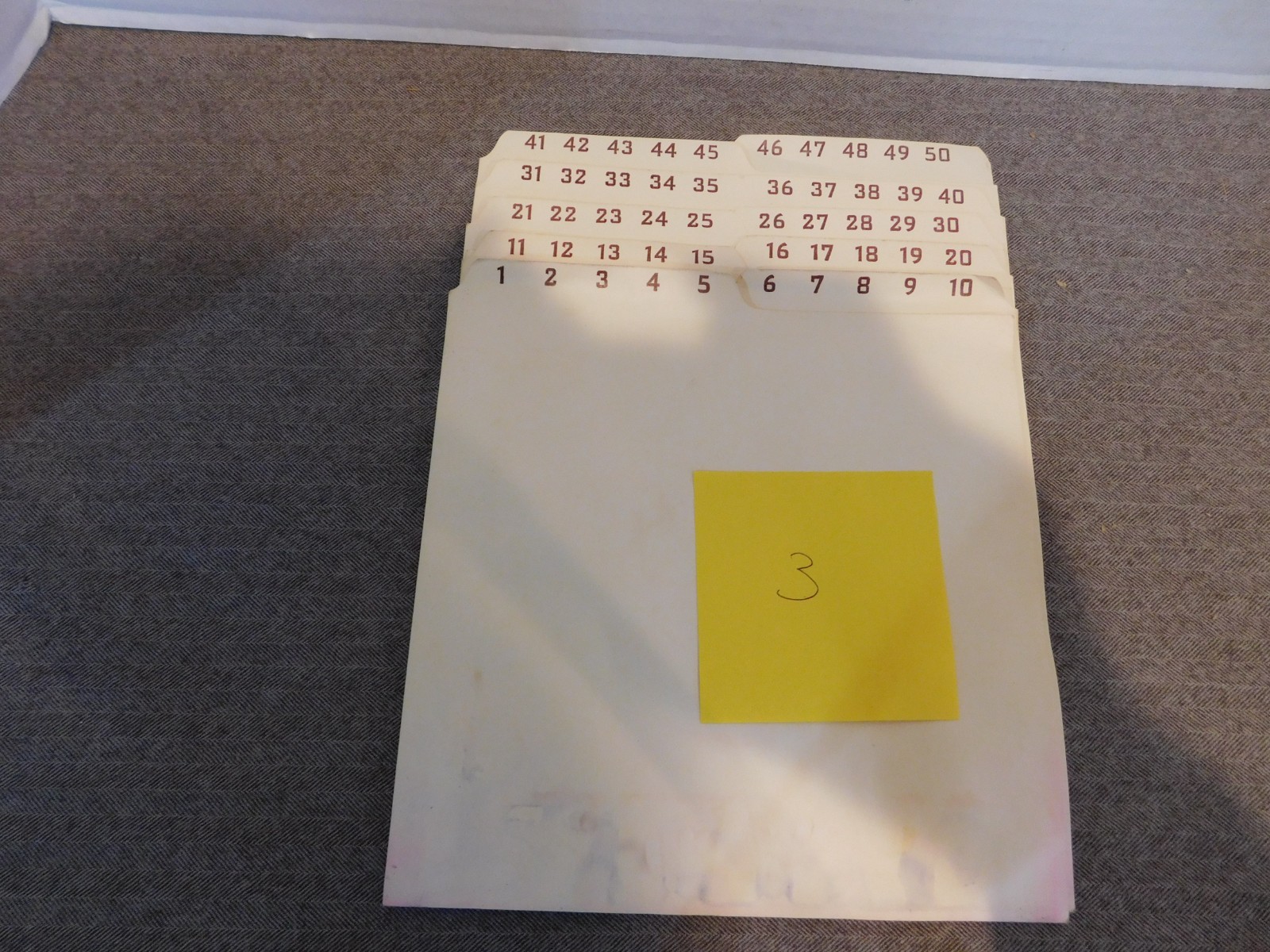 Vintage 45 RPM Record Dividers 1-50, #3