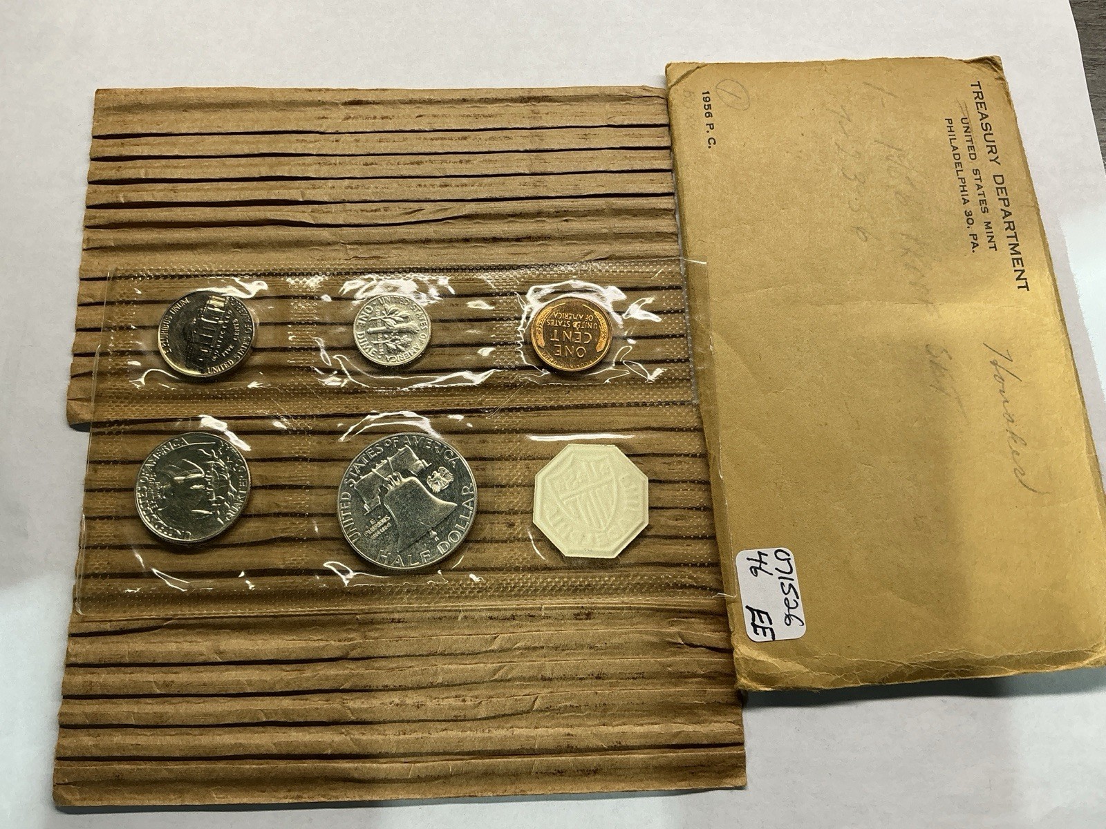 1956 US Mint Silver Proof Type 2 Set in OGP Flat Pack Envelope 071526 46ee
