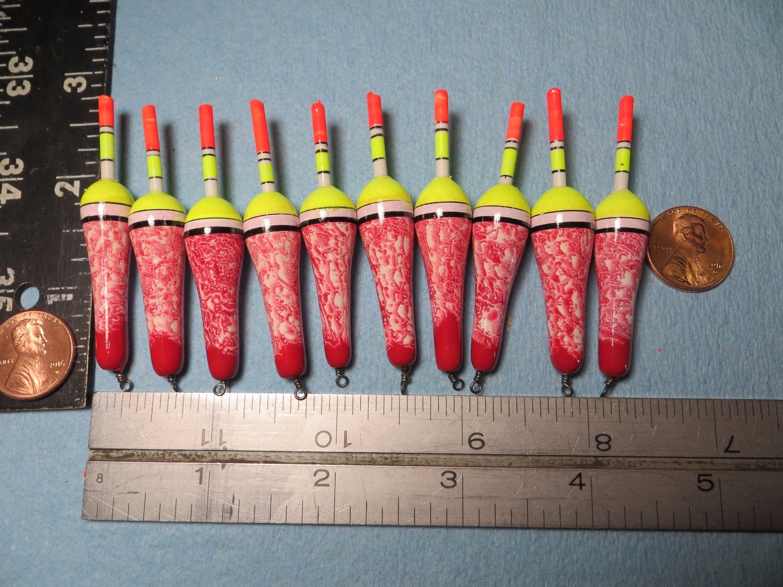 10 NEW WOOD SLIP FLOATS / BOBBERS PANFISH ICE FISHING NO FREEZE UP ON LINE B146